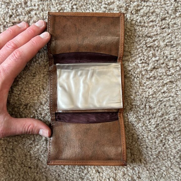 Miami Dolphins Trifold Brown Faux Leather Wallet - Picture 2 of 4